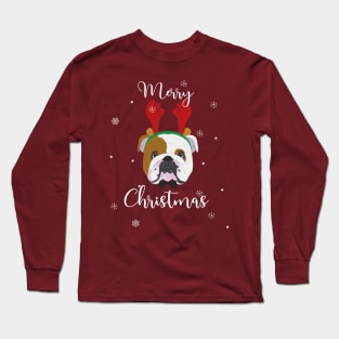 Merry Christmas Bulldog Long Sleeve T-Shirt